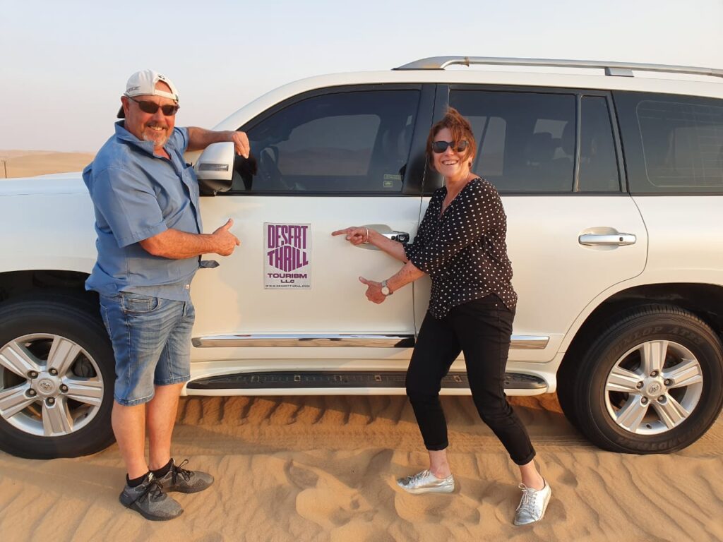 Sunset photo point in desert safari dubai