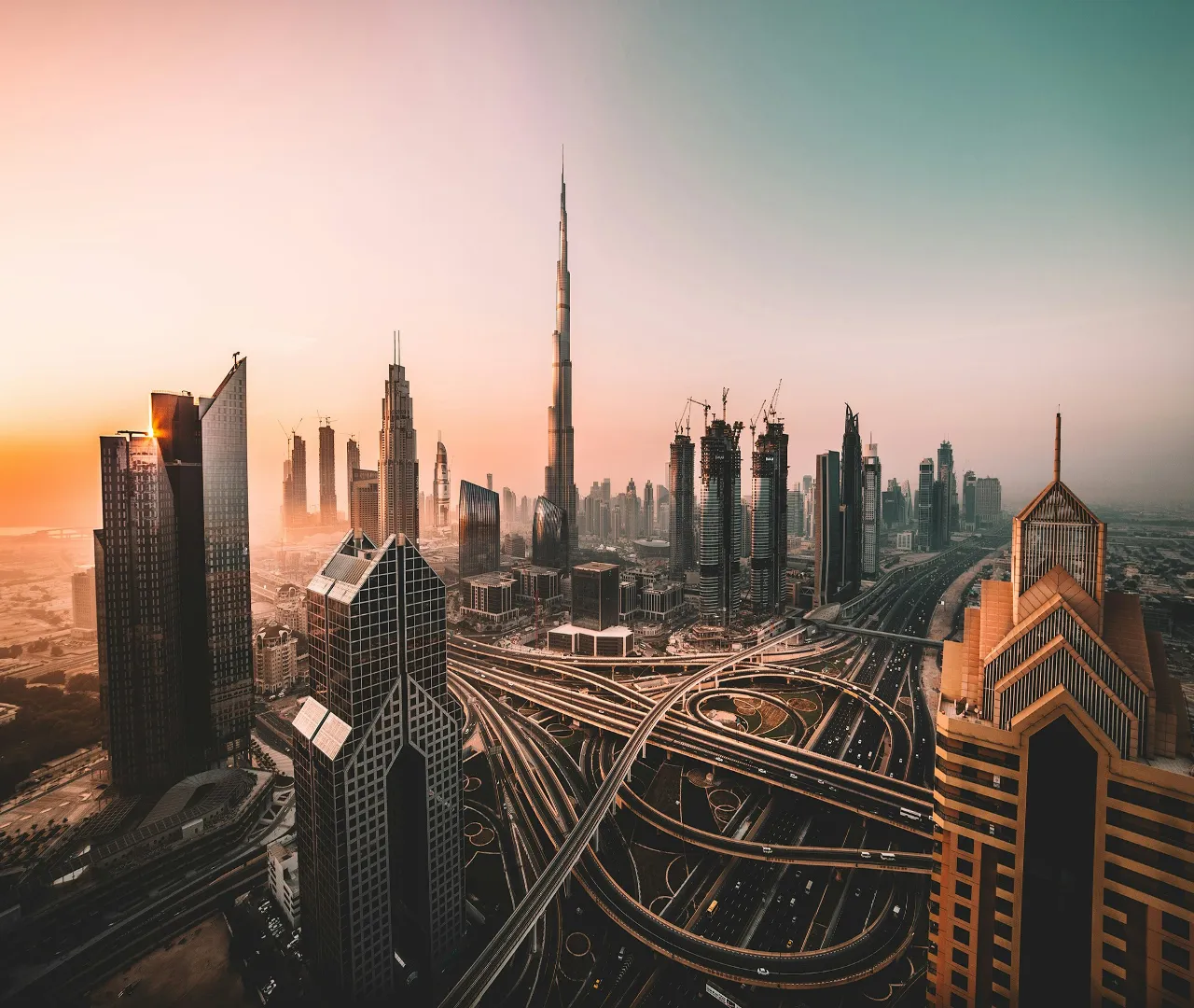 dubai city tour skyline from a aerial view